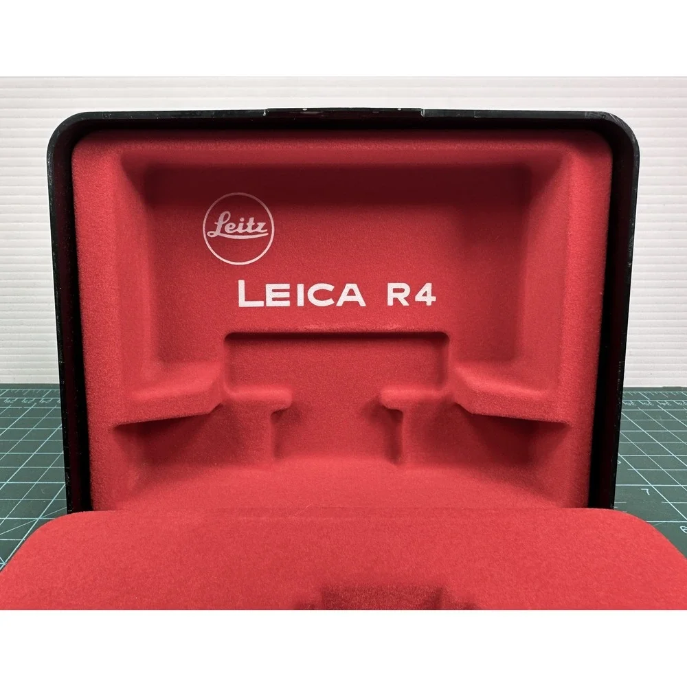 Leitz Leica R4 Camera Storage Case Black Hard Shell Red Flocked Interior Vintage